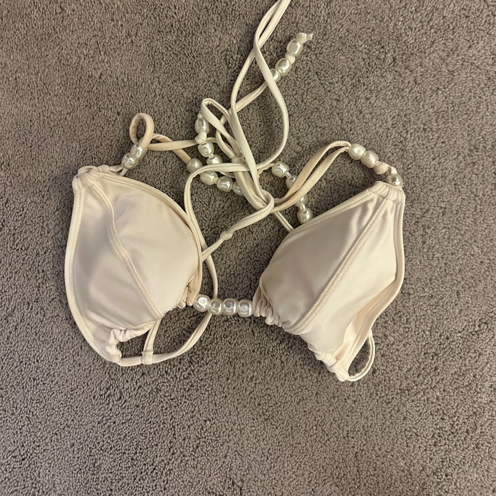 Cult Gaia bikini top pearled.